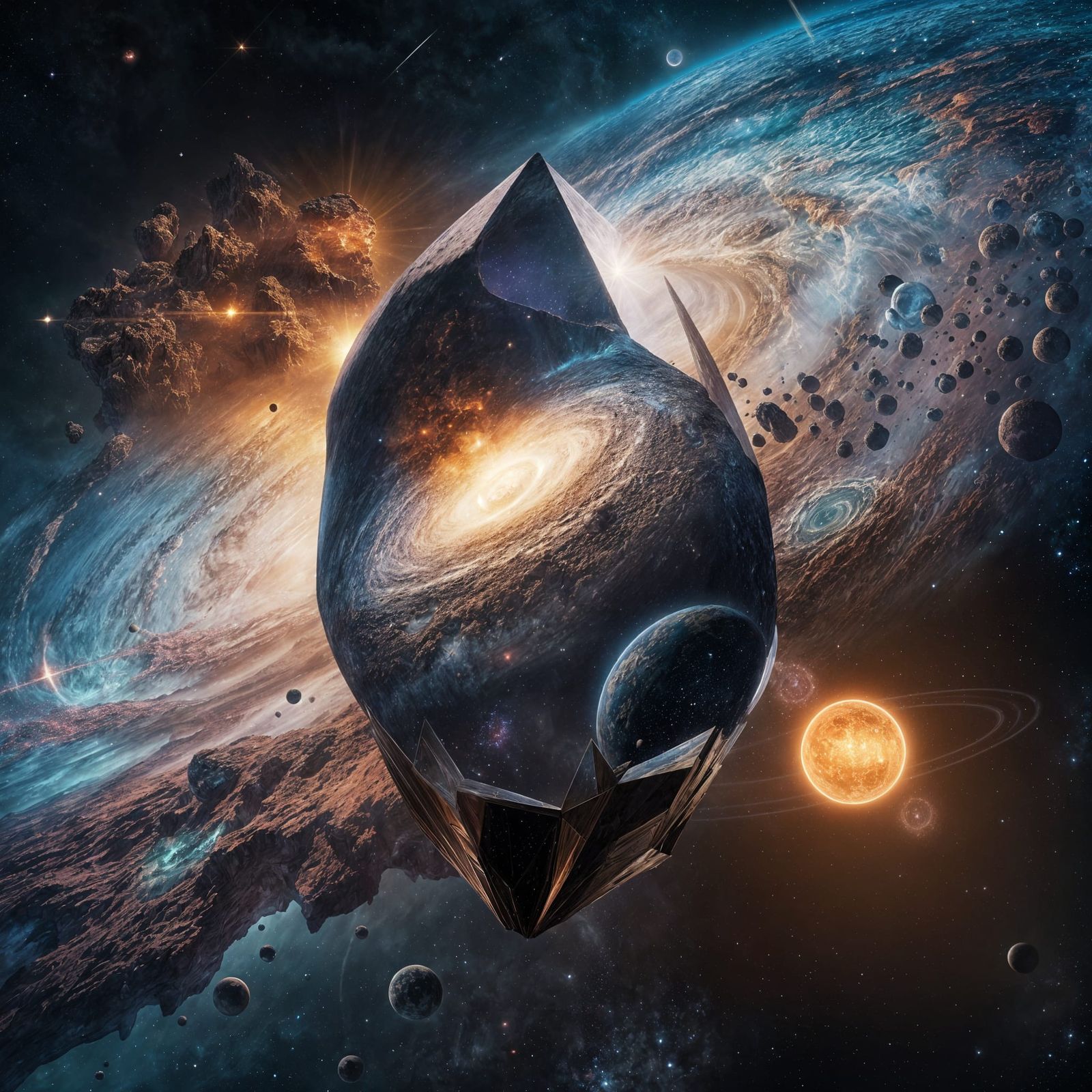 Celestial Galaxy Reflected in Pietersite Crystal