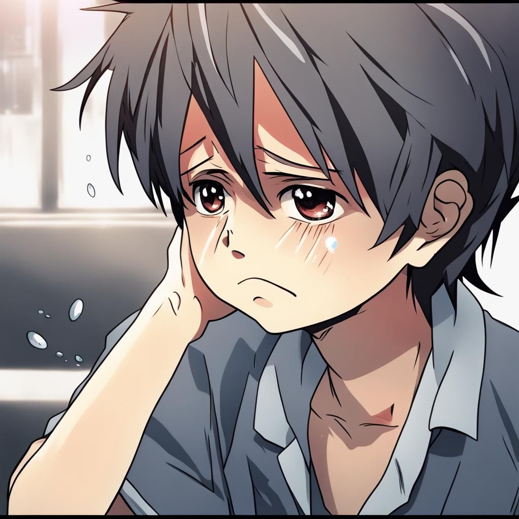 Anime Style Boy Crying