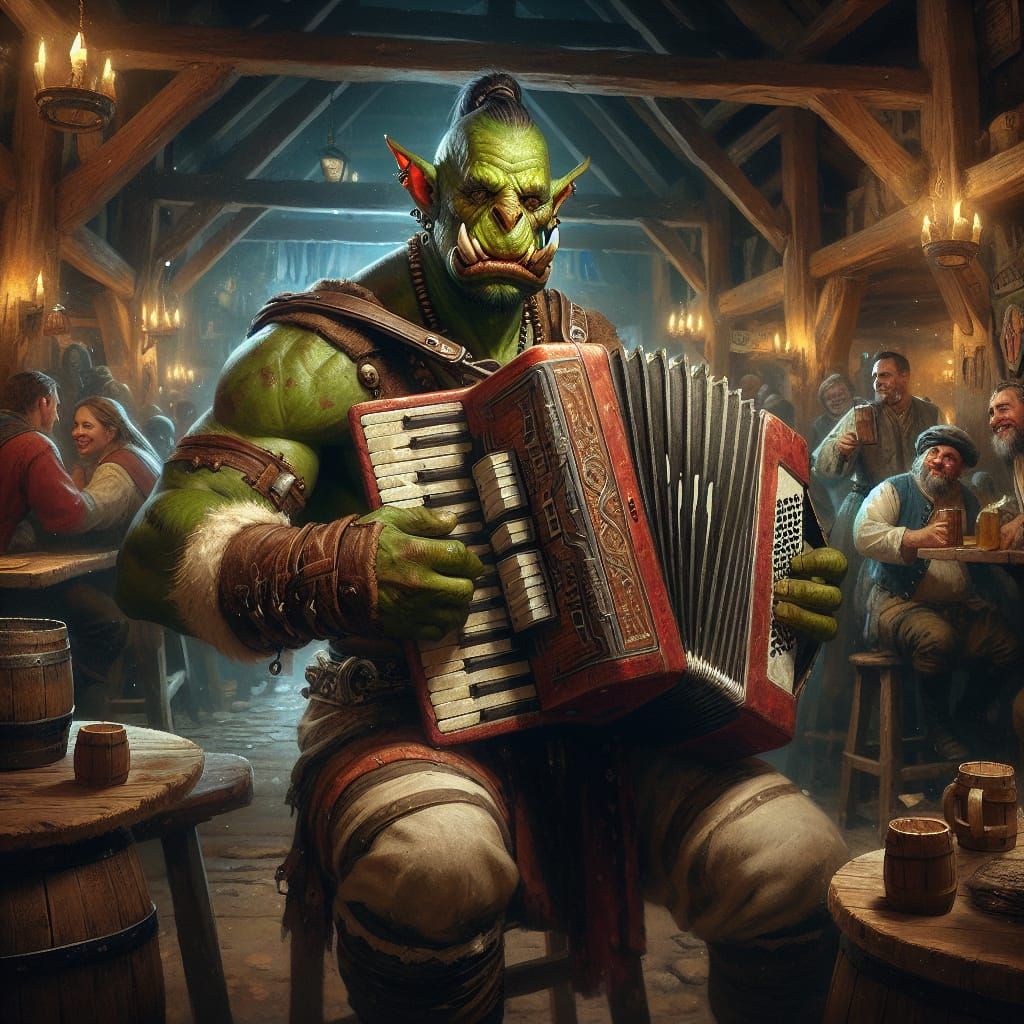 Half-orc bard Tomm Waytz