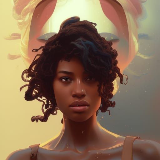 Detailed Portrait of Virgil Hawkins in Art Nouveau Style