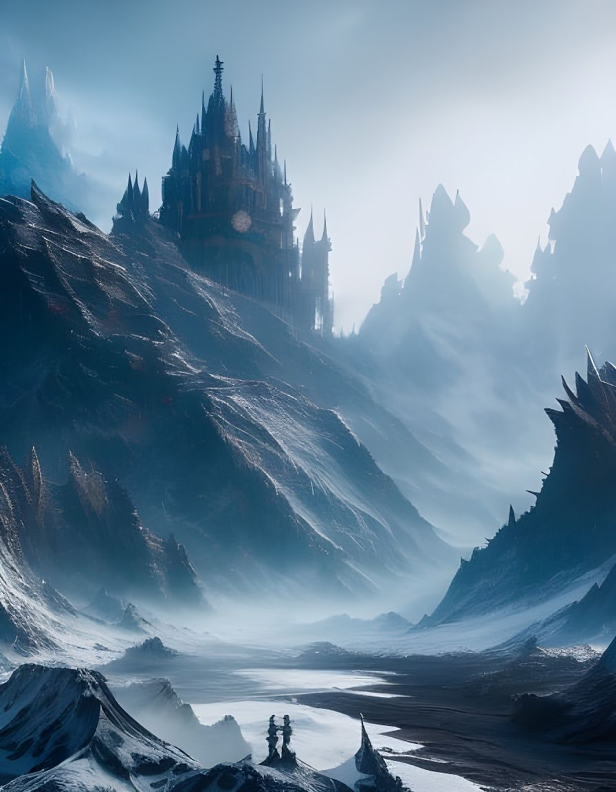 Majestic Ice Dragon: Hyperdetailed Fantasy Art