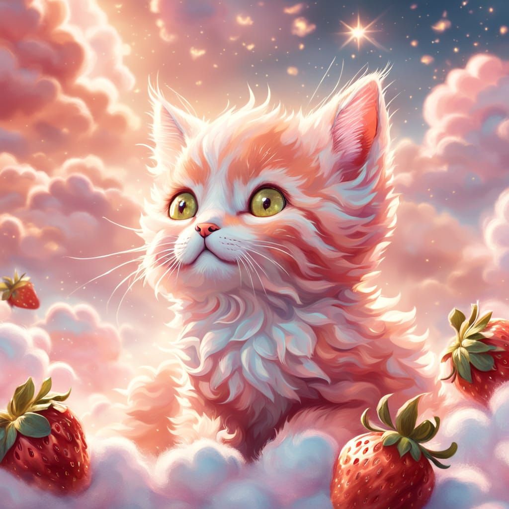 Strawberry Kitten's Dream in Magical Realism