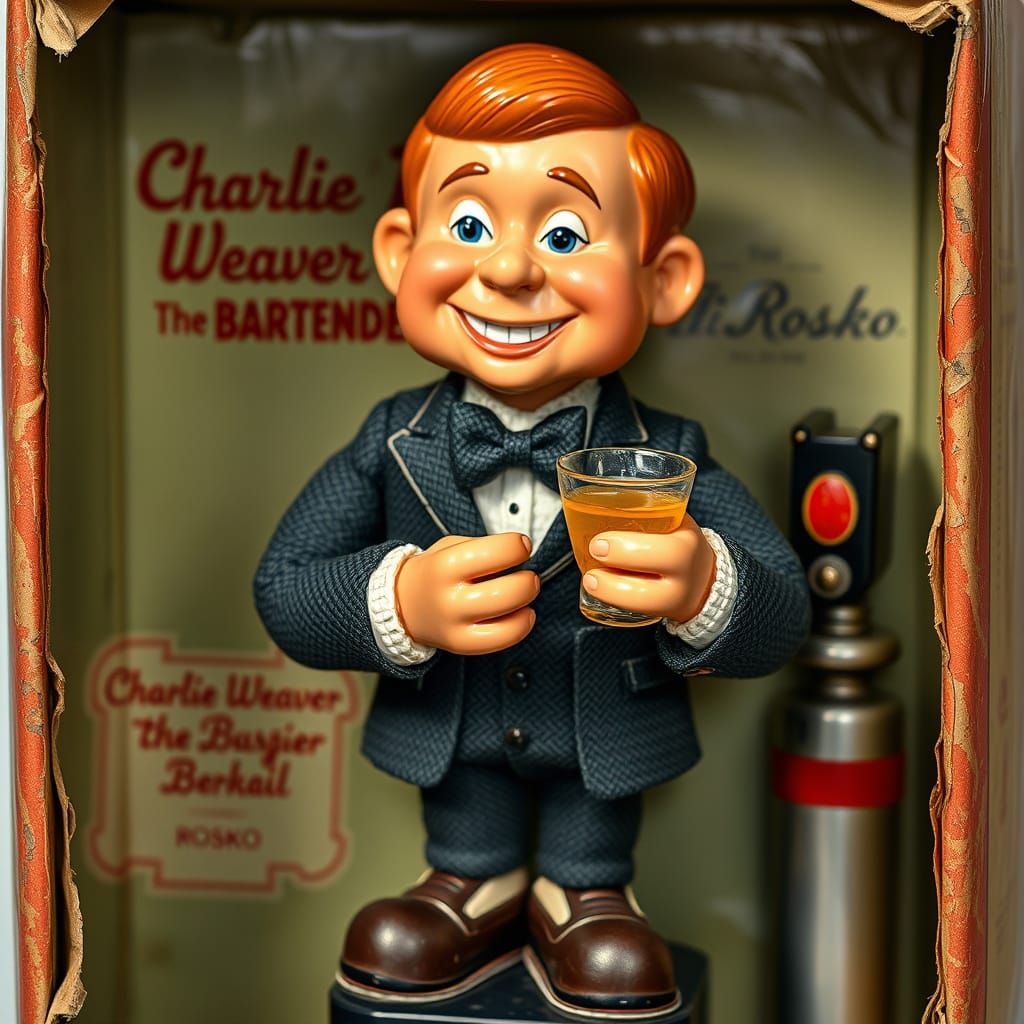 Vintage-Style Bartender Figure in Detailed Collectible Box