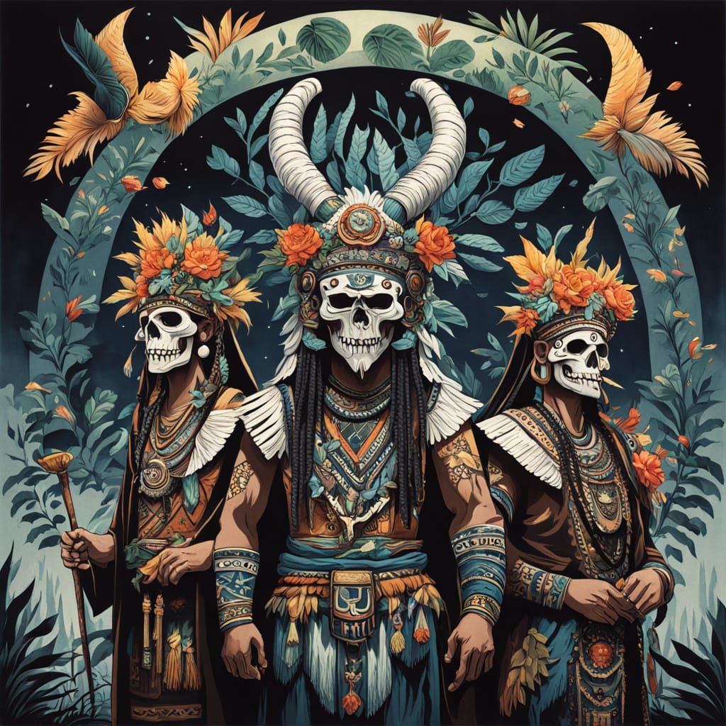 Tribal Ceremonial Costumes in Nature-Inspired Attire