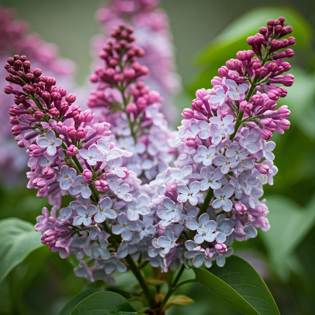 Lilac Bush in Impressionist Style