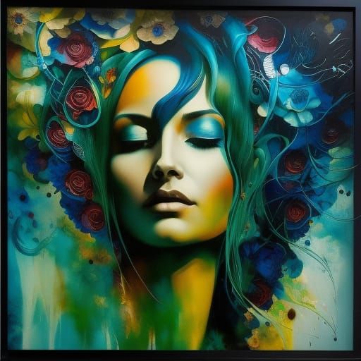 Ink Flow Portrait: Fluid Gouache Masterpiece