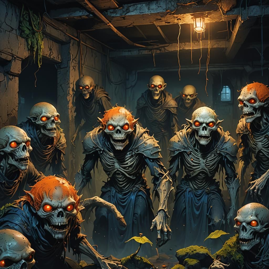 Ghouls in Dark Fantasy Basement Art