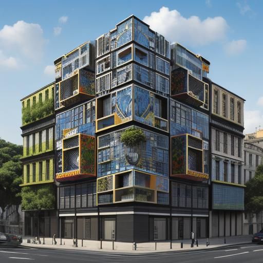 Cubist Rubik's Cube Building: Maximalist Architecture