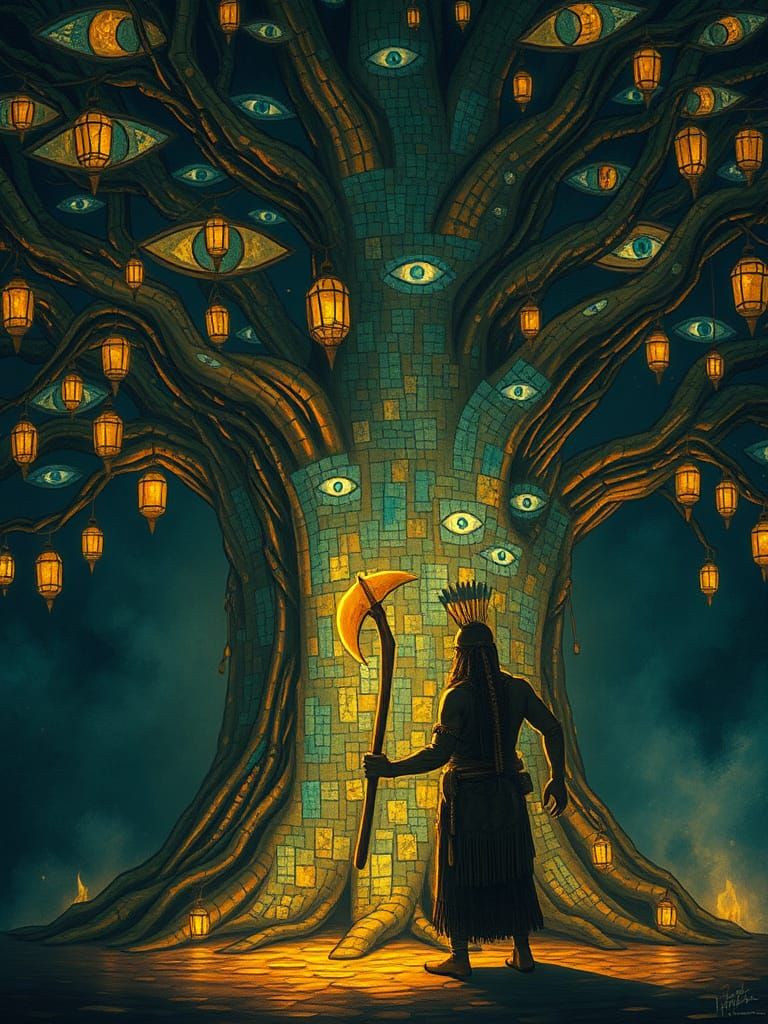 Mystical Ceremony at Mosaic Tree Shrine