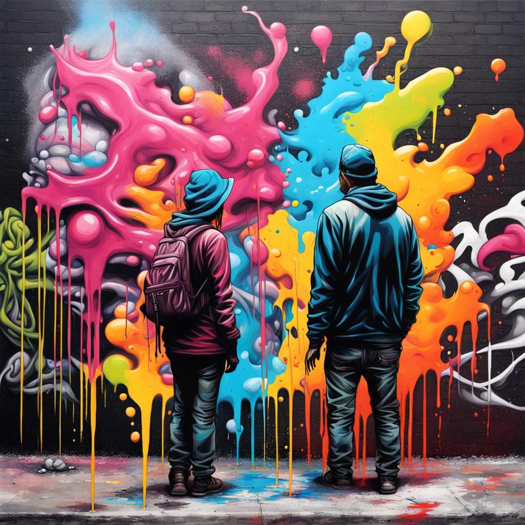 Emotional Distance in Graffiti Splash Art