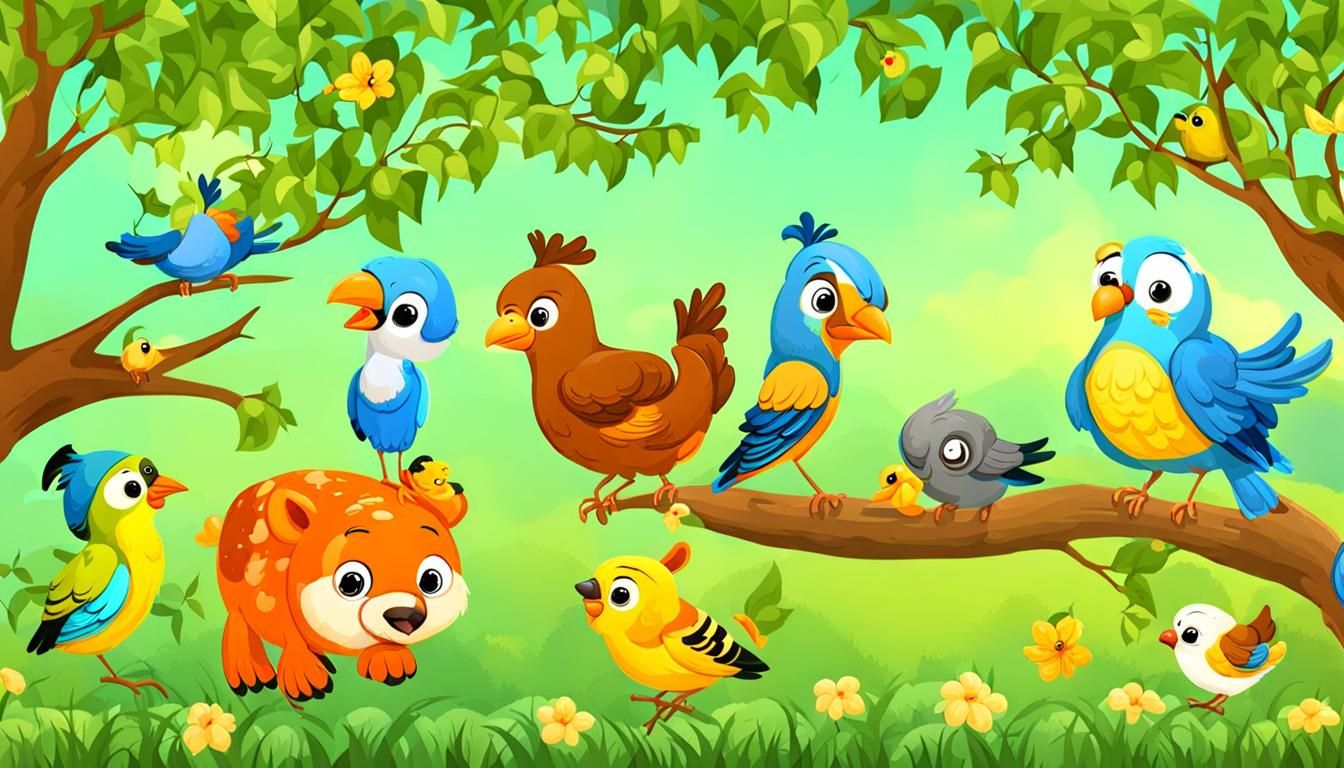 Enchanting Animal and Bird Lullaby Illustration
