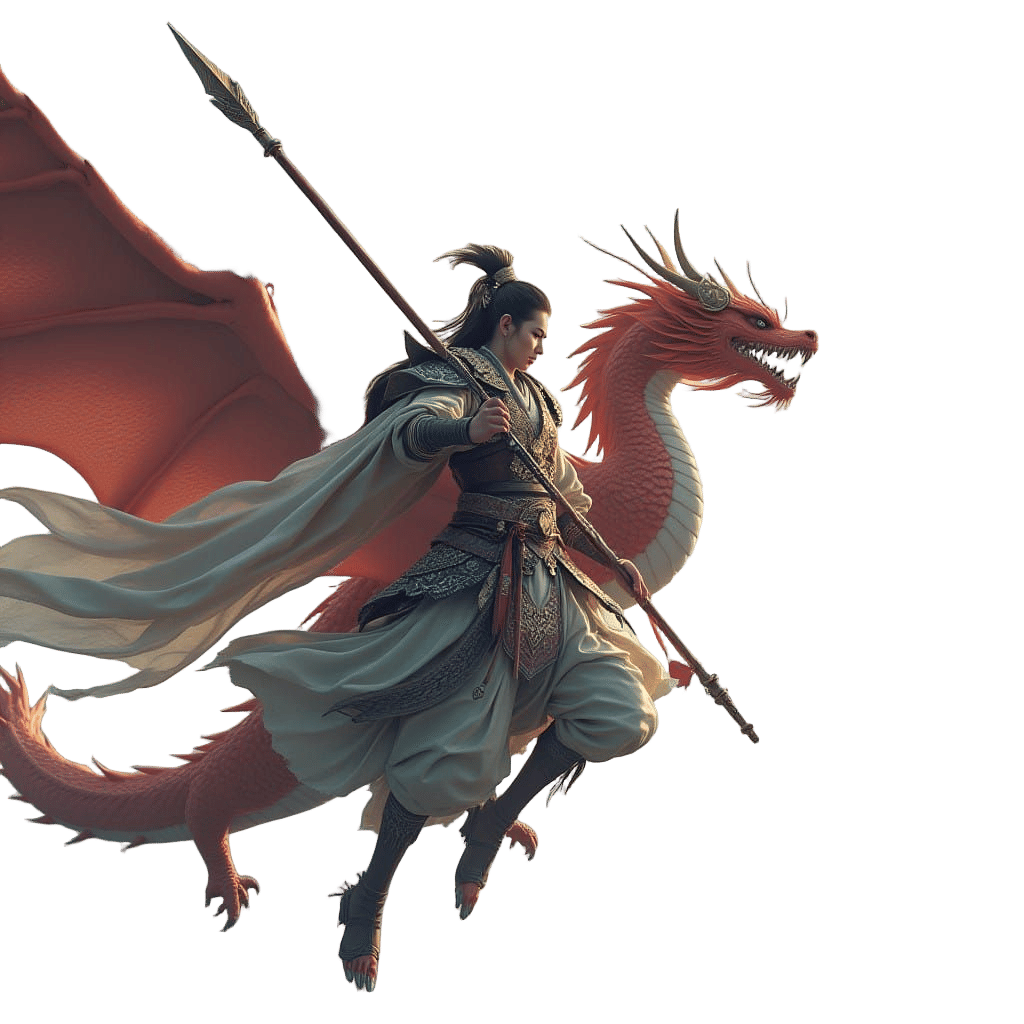 Ethereal Dragon Warrior Soars in Hyperrealistic Splendor