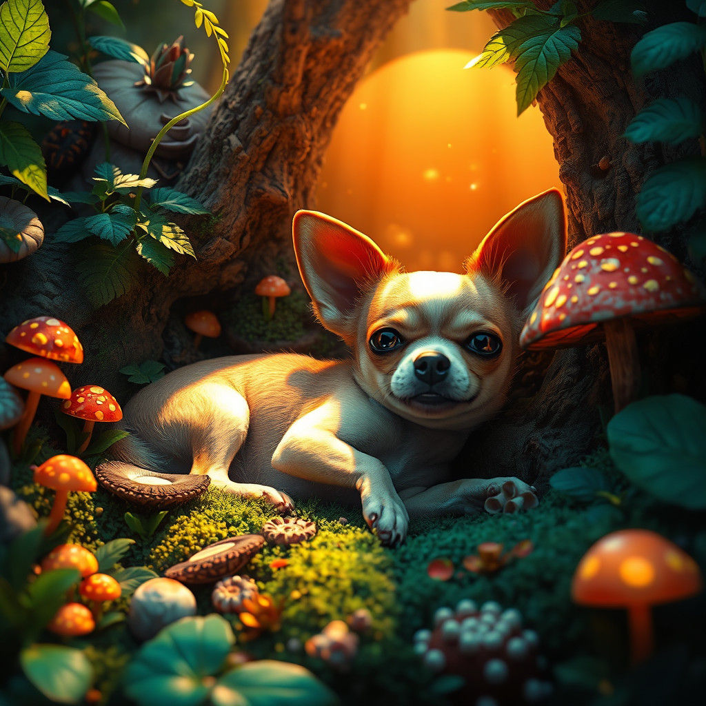 Chihuahua in Sunbeam: Matte Painting Concept Art