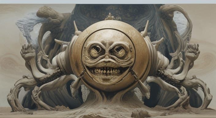 Dali-Inspired Jupiter Moon Alien Sculpture