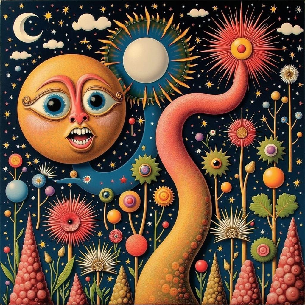 Hallucinatory Art Deco Image in Style of Bosch