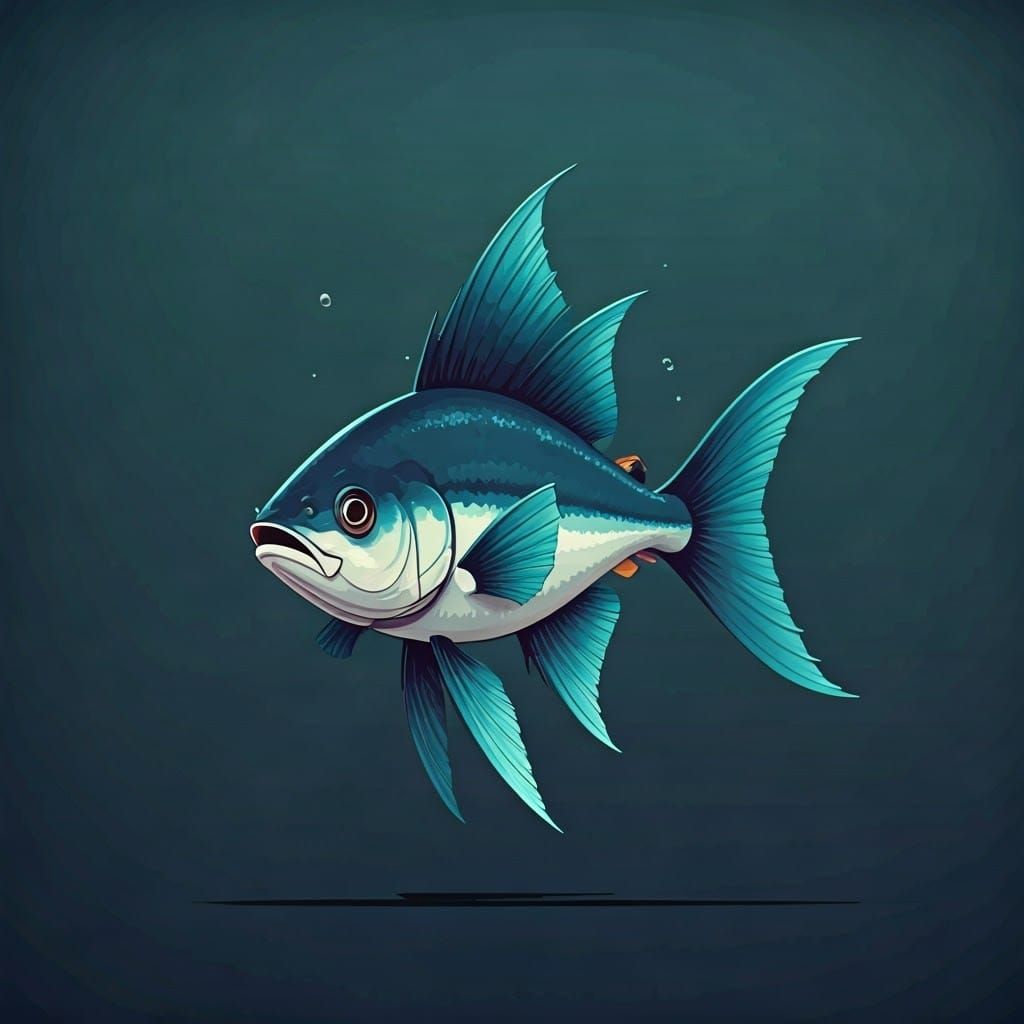 Minimalist Pixel Art Swordfish in 8-bit Style