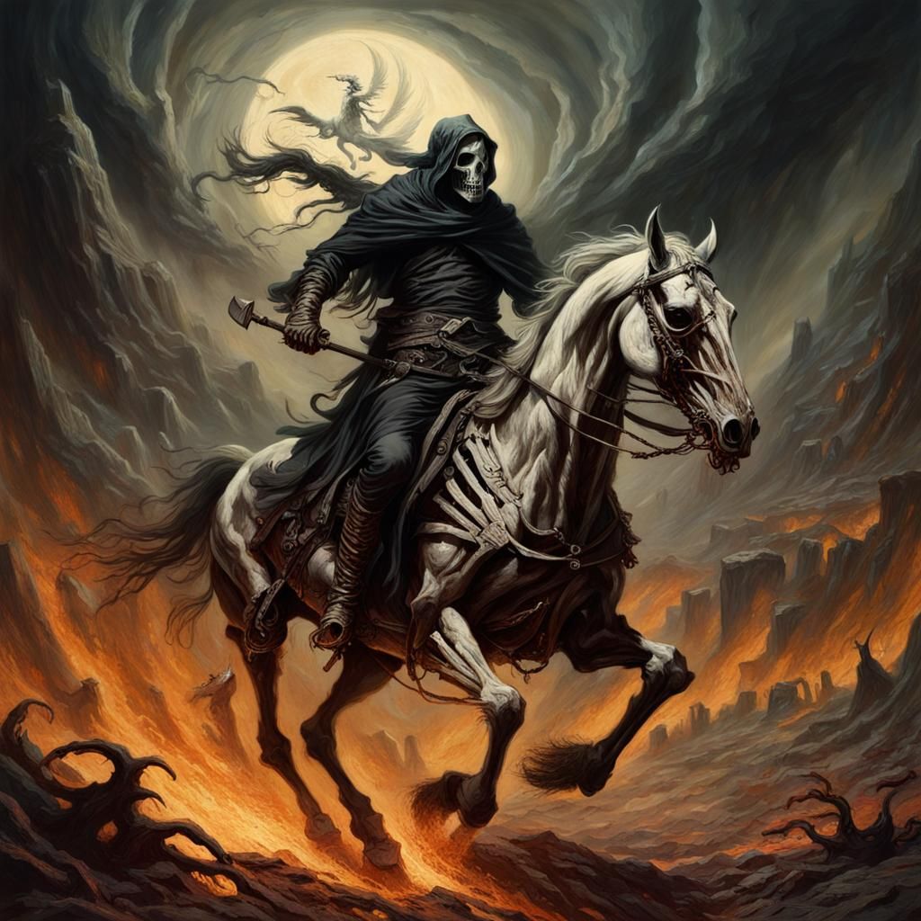 And I looked, and behold a pale horse: and his name that sat...