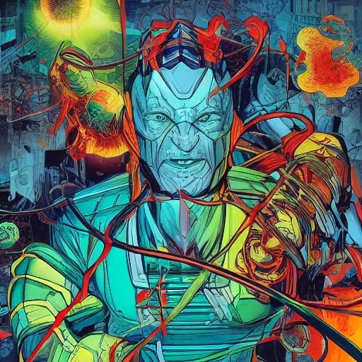 Tired Nurse in Hospital Corridor: Comic Book Style