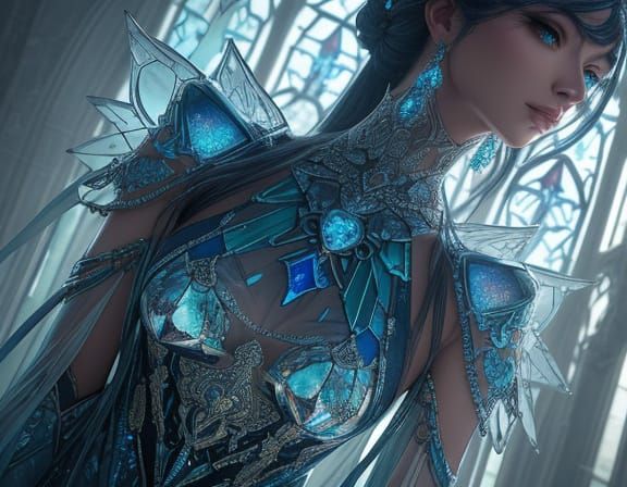 Glass Dress Concept Art on Statue