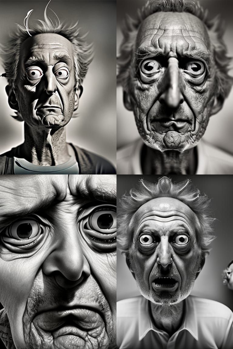 Hyperrealistic Portrait of Rick and Morty