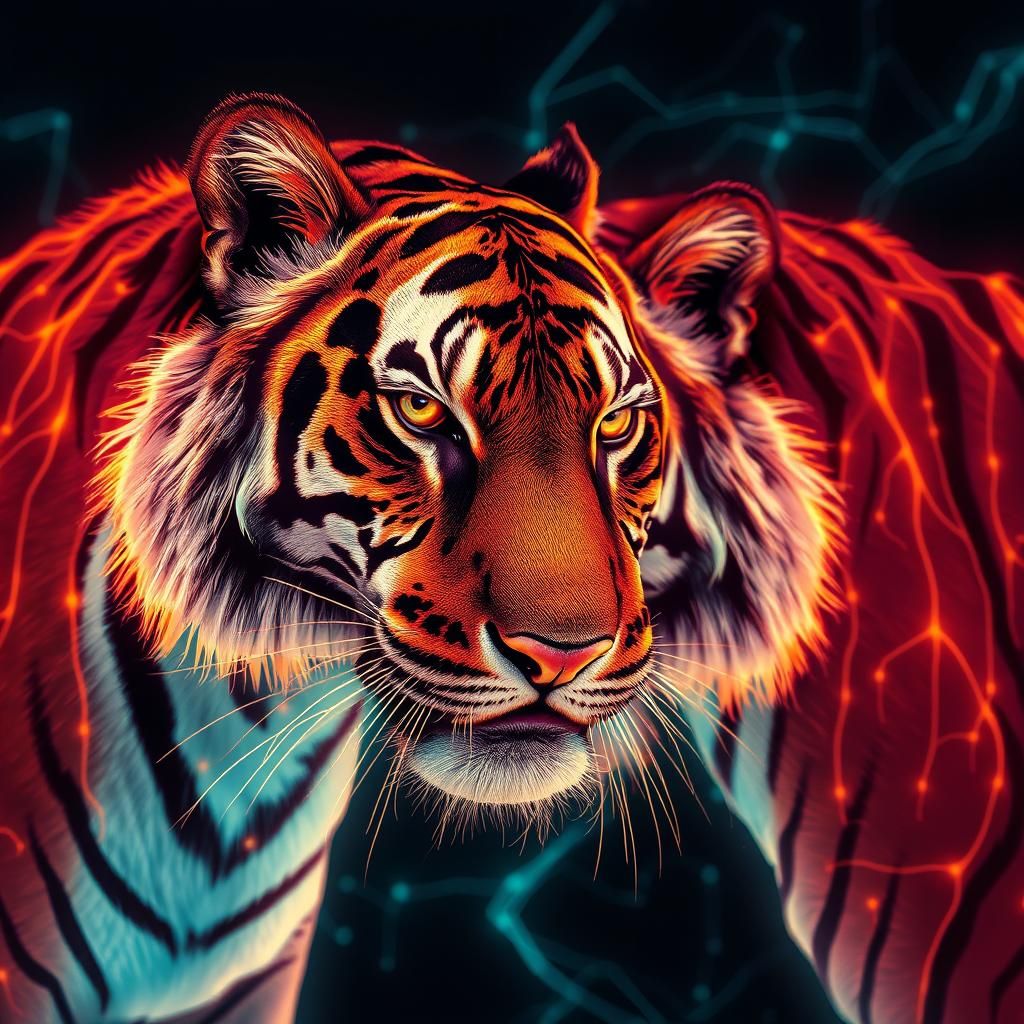 Biometric Tiger: Symbiotic Digital Art