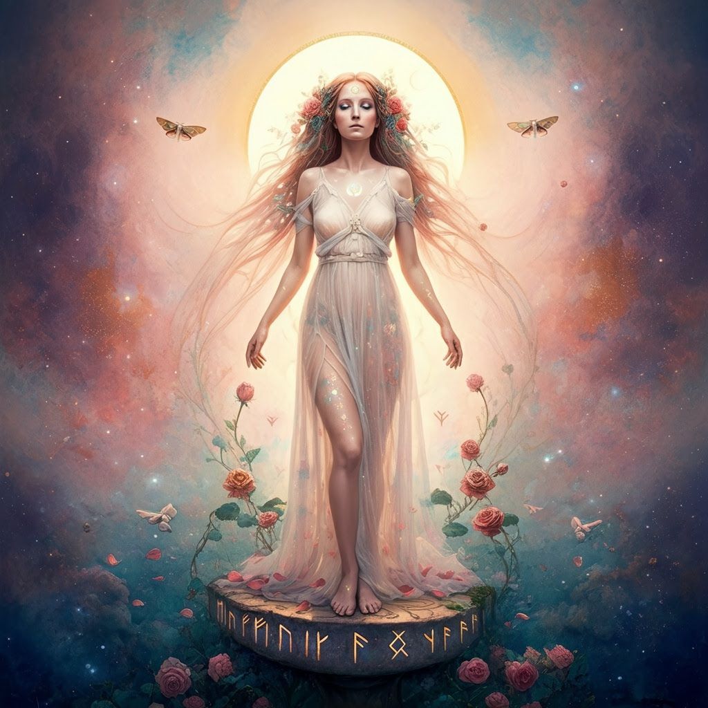 Ethereal Goddess in Dreamscape of Soft Colors