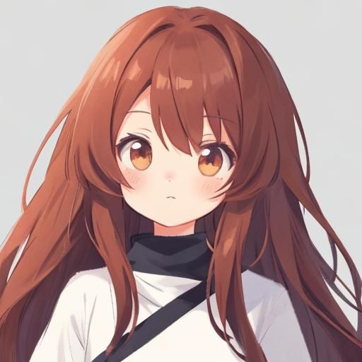 Anime Portrait of a Cute Long-Haired Girl
