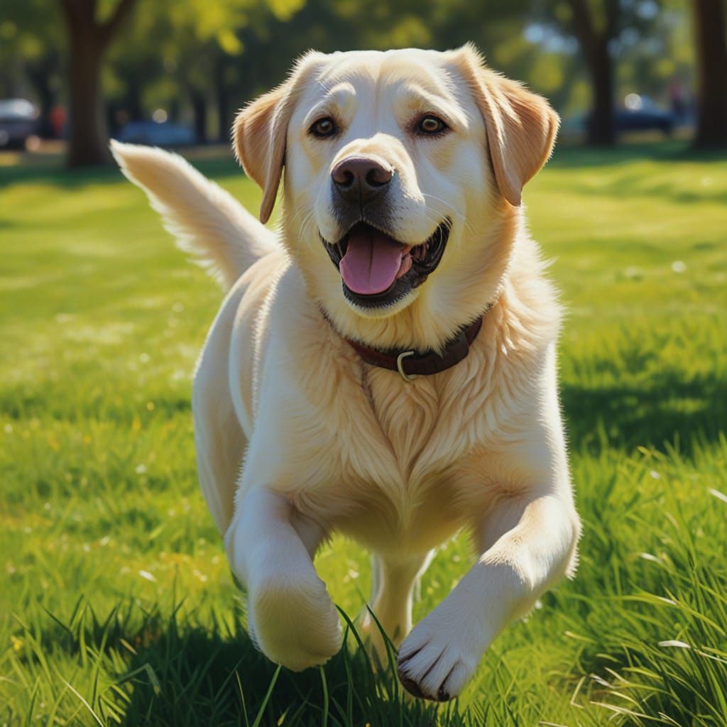 Labrador Dog in Vibrant Oil Painting Style