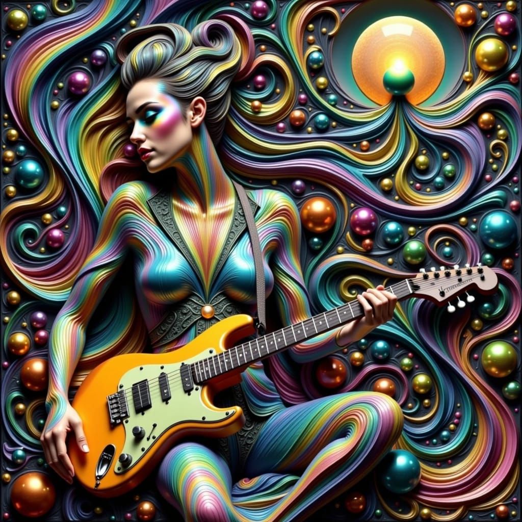 Rock and Roll Spirit Shines in Vibrant Digital Art