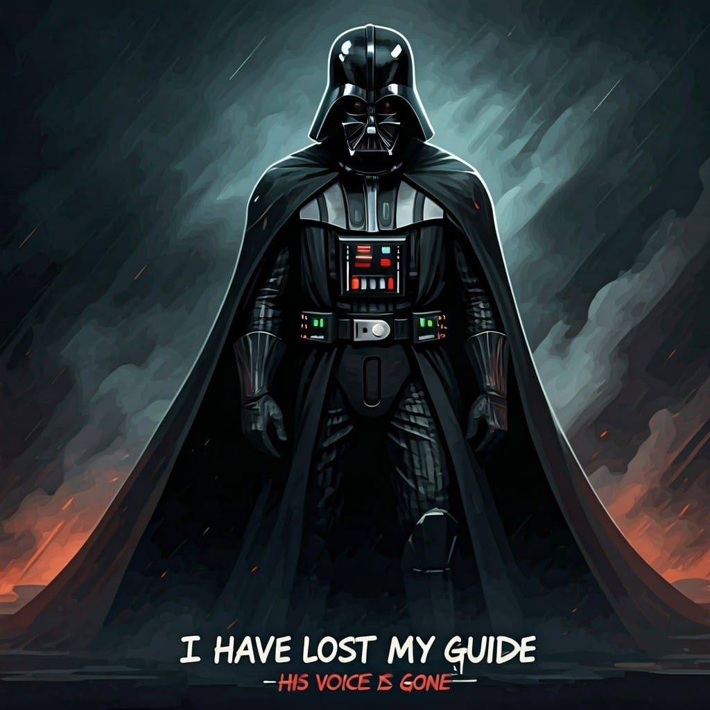 Darth Vader Defeated in Dark Gritty Illustration