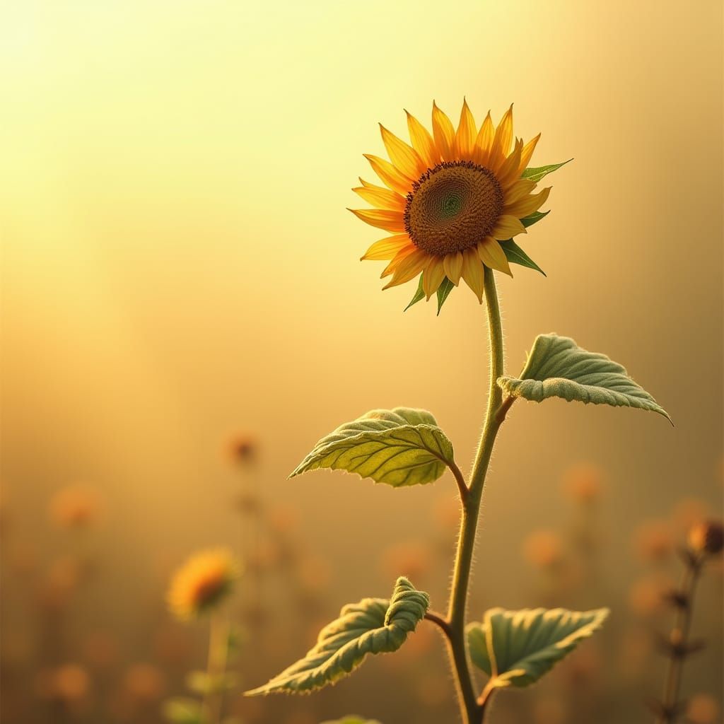 Sunflower Seed Sprout: Botanical Line Art