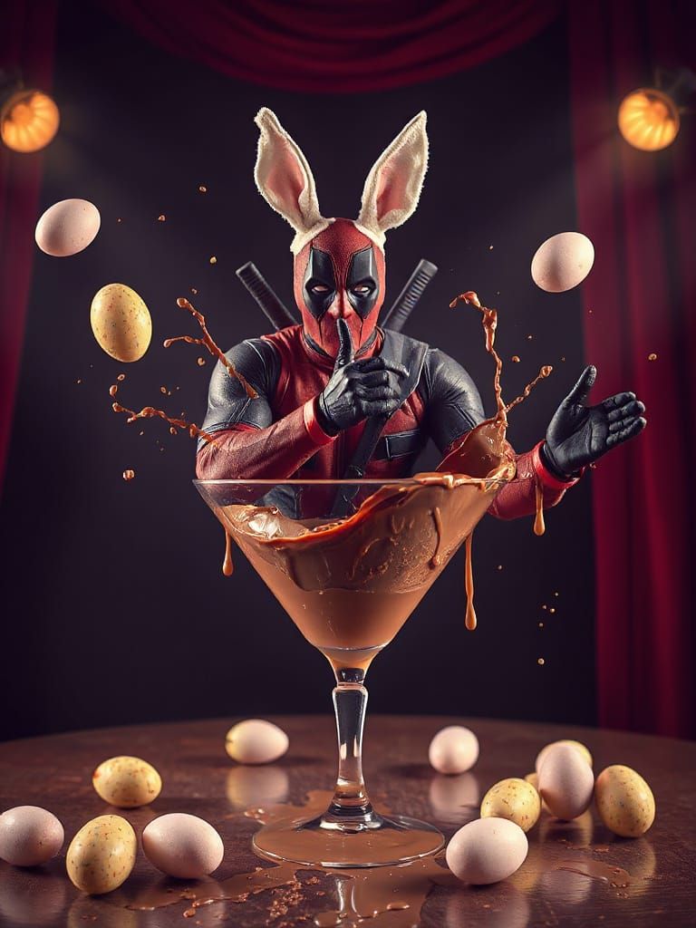 Deadpool's Whimsical Easter Wonderland