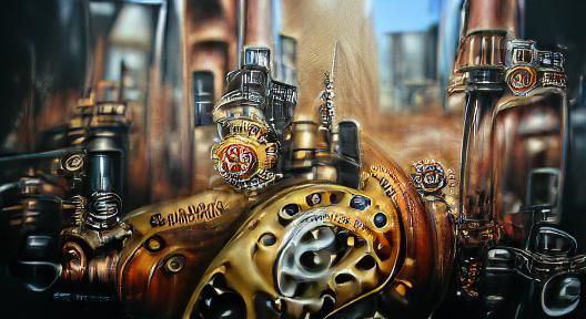 Intricate Steampunk World with Clockwork Mechanisms