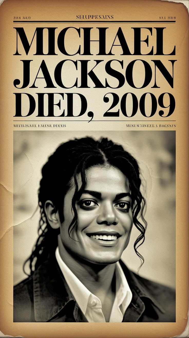 Vintage Newspaper Front Page: Michael Jackson's Death