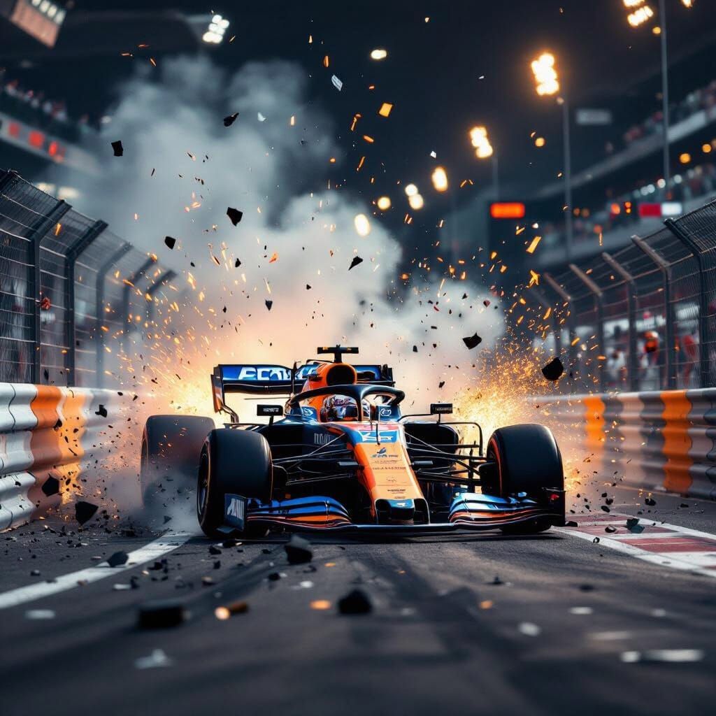 Formula 1 McLaren Crash in Cinematic Style