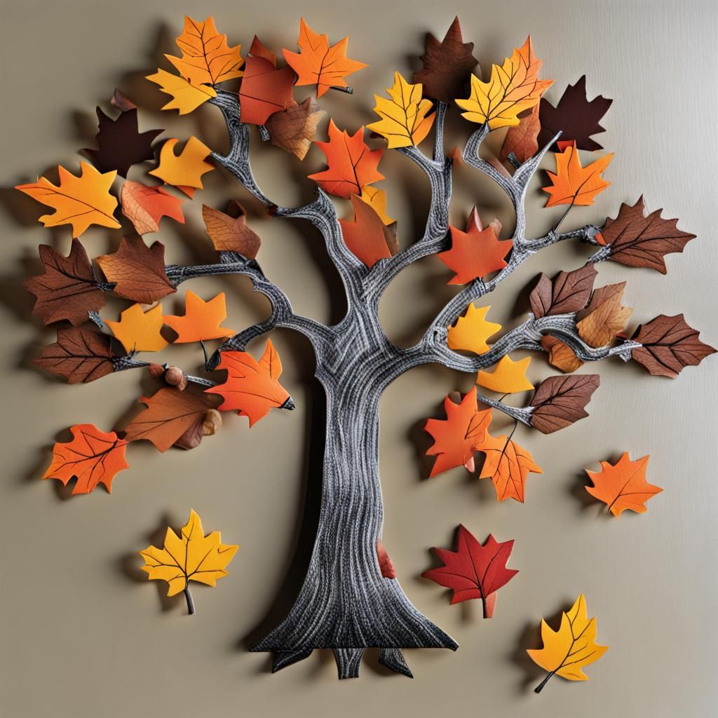 Magnetic Autumn Tree: A Surreal Fall Scene