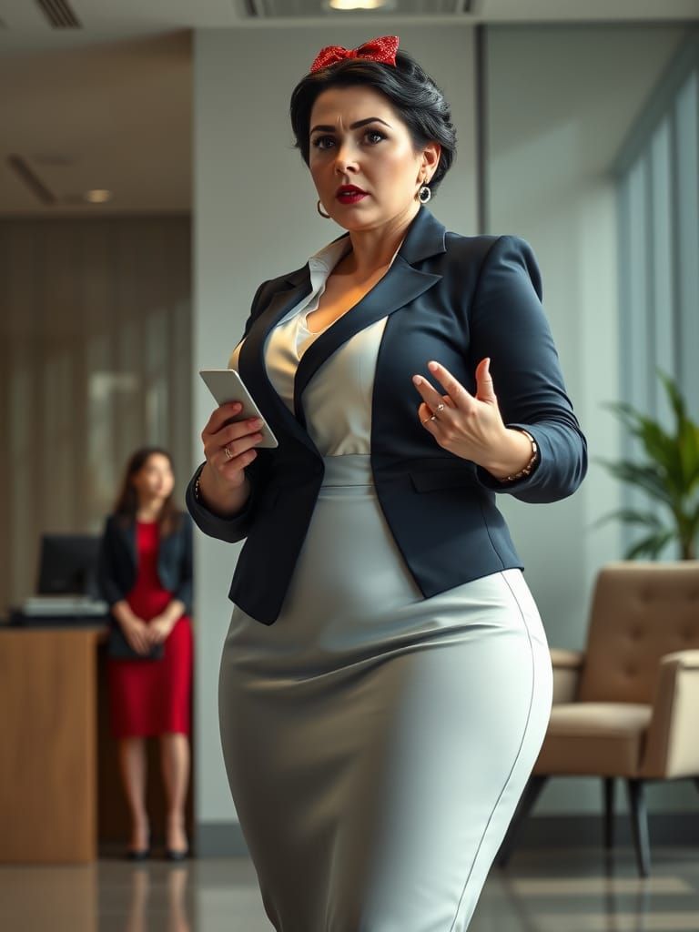 Angry Snow White in a Modern Office Confrontation