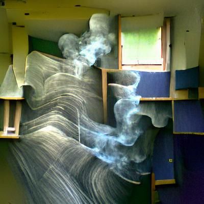 Abstract Splayed Smoke Fills a Room