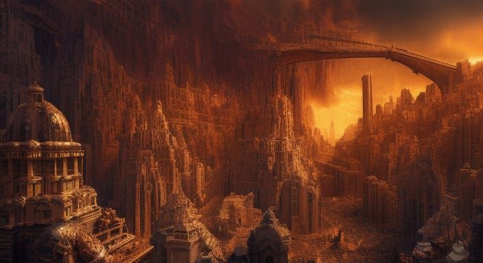 Epic Hellscape: A Dramatic Digital Matte Painting