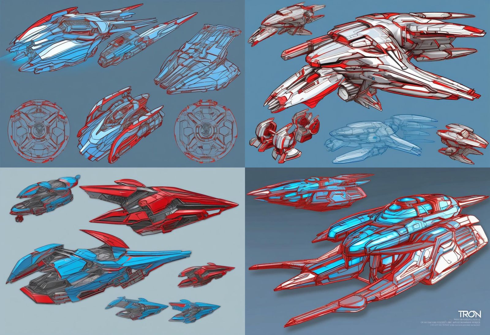 Hyper Detailed Mecha with Tron Outlines