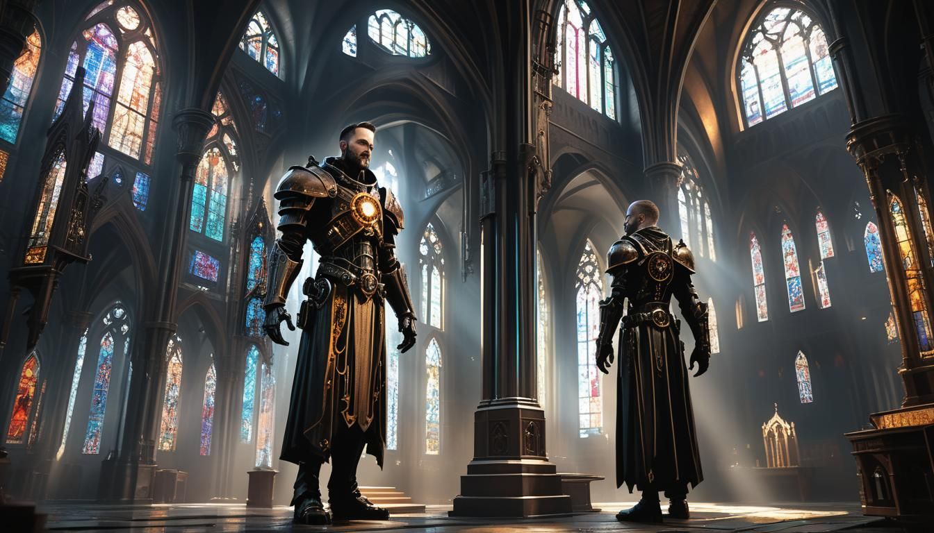 Mechanicus Adeptus in Gothic Church, Giger Inspired