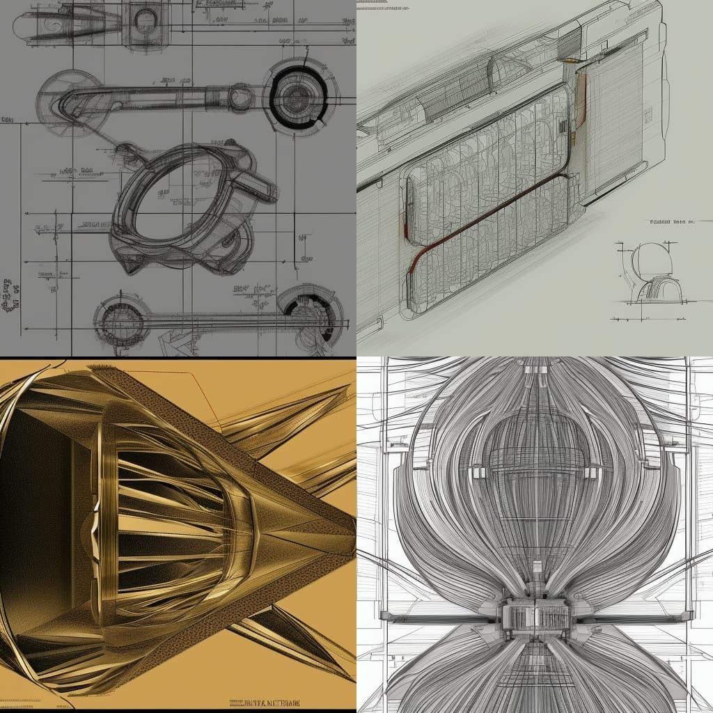 Hyperdetailed Technical Drawing Concept Art