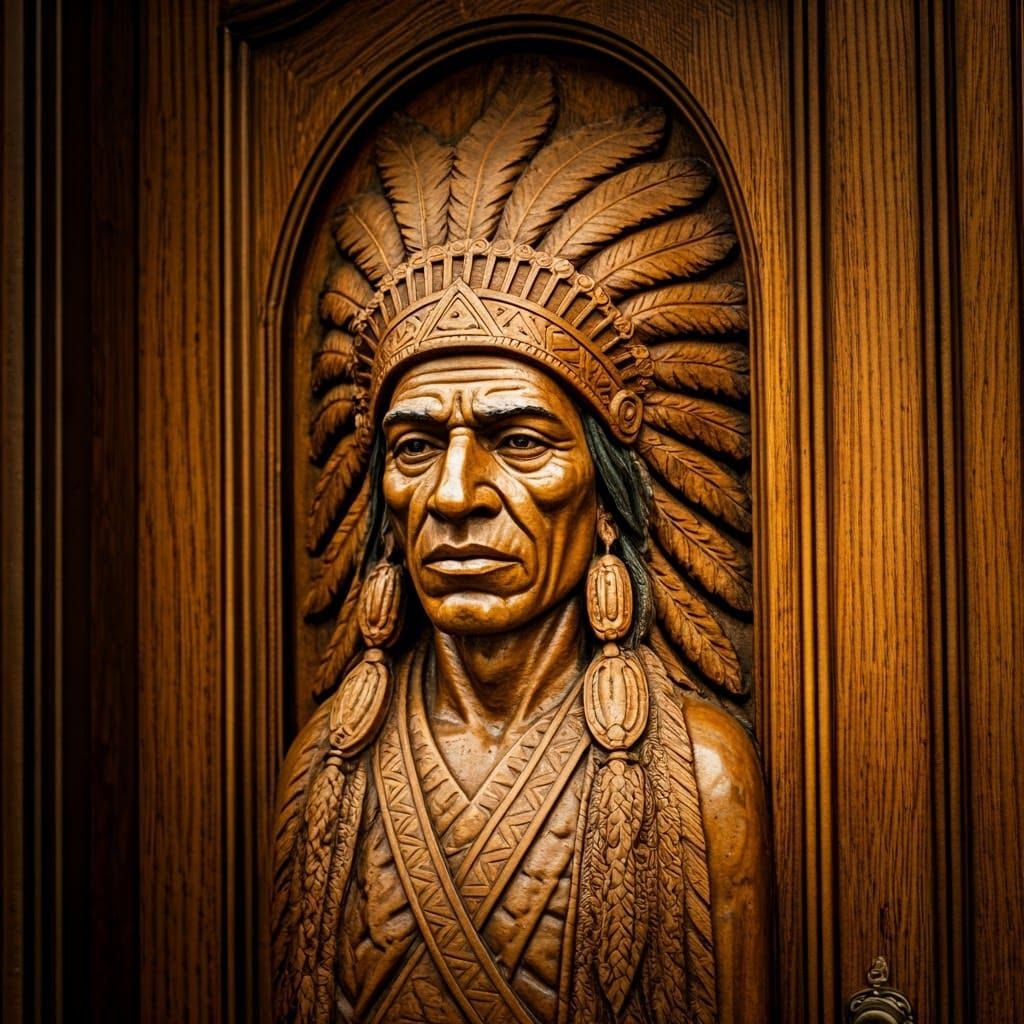 Realistic Cigar Store Indian Sculpture, Early 1900s