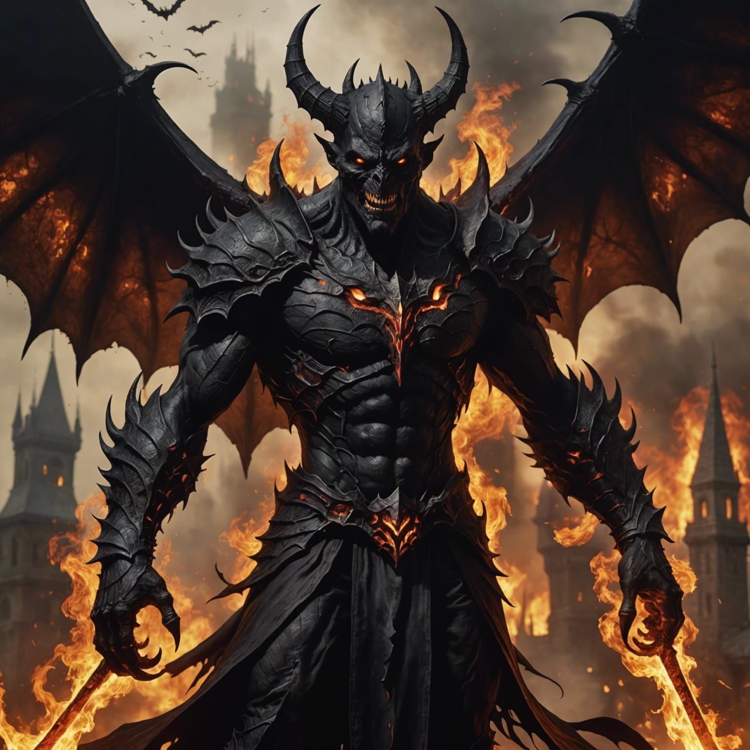 Towering Demon Lord with Fiery Eye