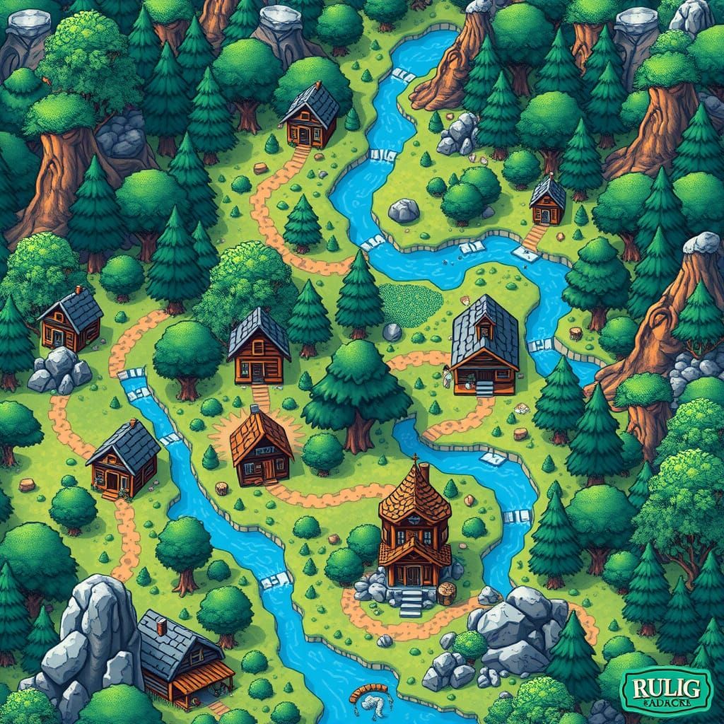 Whimsical Board Game in 8-bit Pixel Art Style