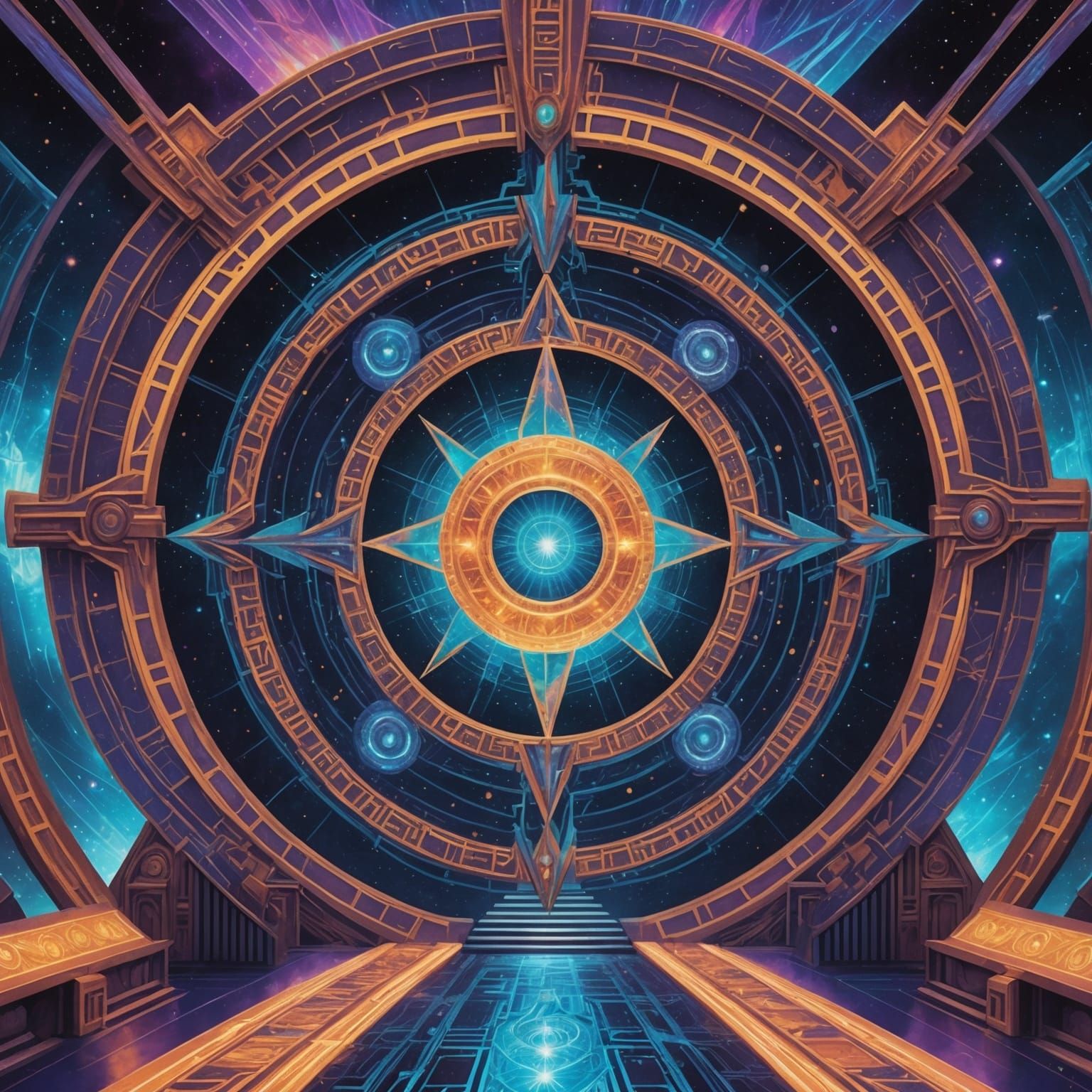 Quantum Leap Through Stargate: Astral Cosmic Illustration