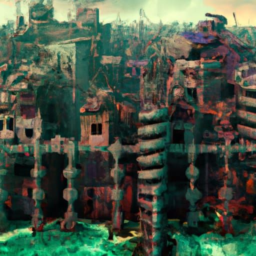 Apocalyptic Ruined City: Detailed Matte Painting