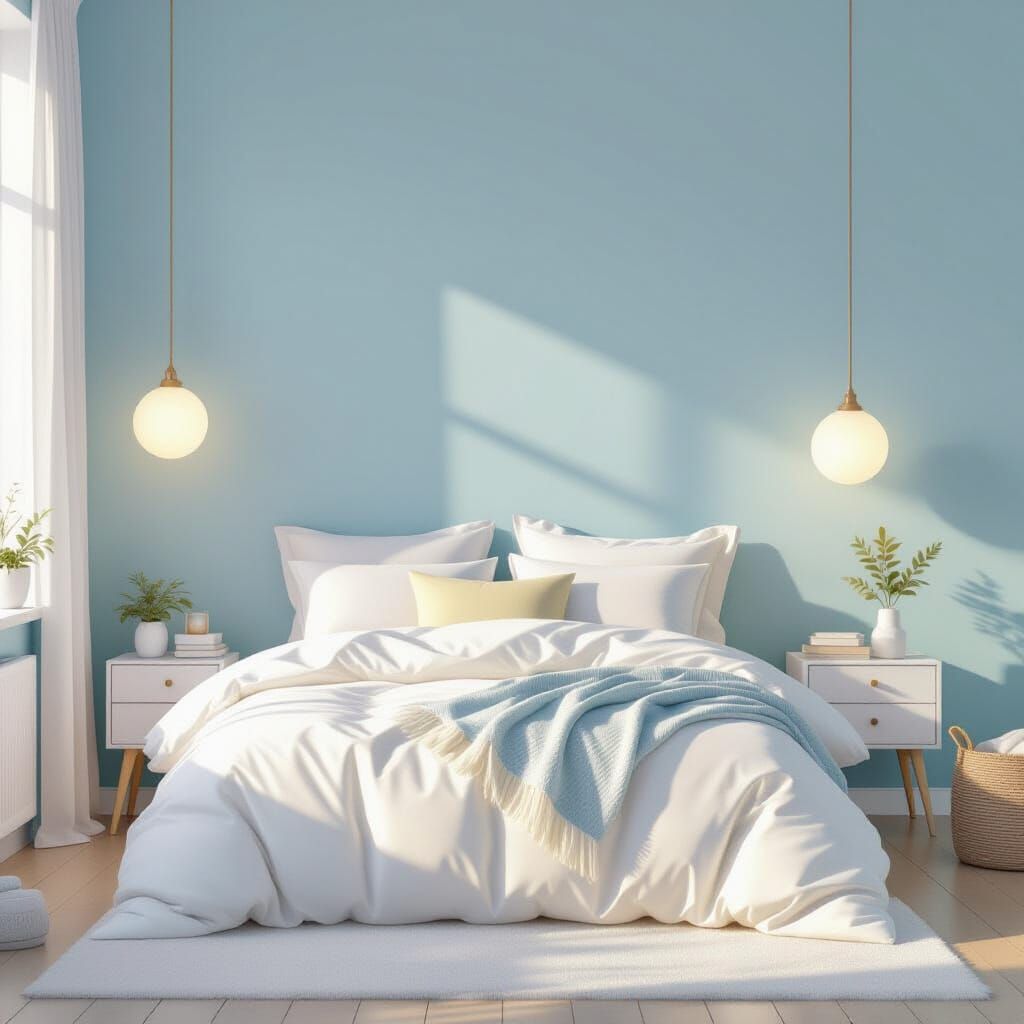 Pastel Blue Bedroom in Whimsical Style