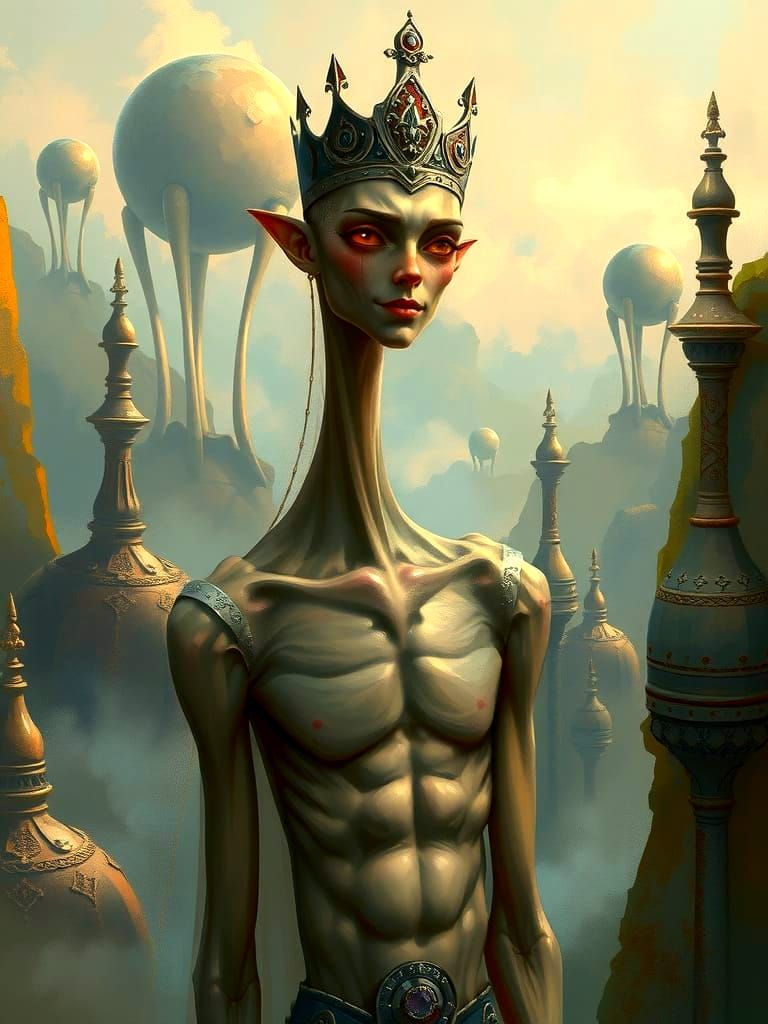 Ethereal Prince in Steampunk Dreamscape