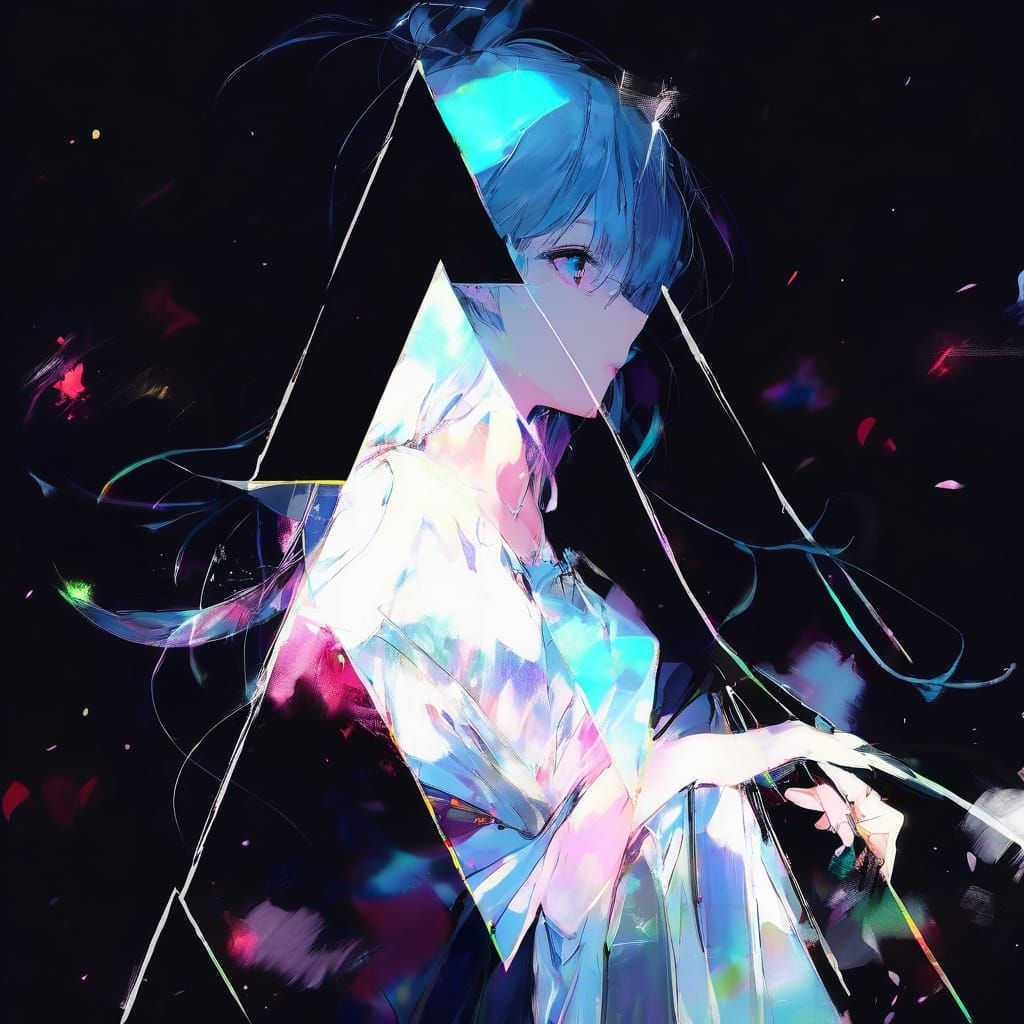 Anime Portrait with Cloud Dress in Jelly Style